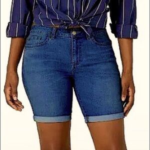 Long Jean fitted Shorts Denim Teen/Women